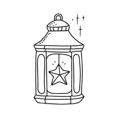 New Year lantern featuring a front panel star cutout