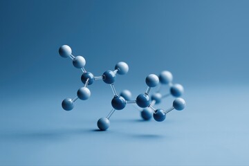 Abstract molecular structure on blue background