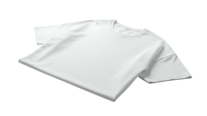 Plain white basic apparel item lies diagonally against a dark background