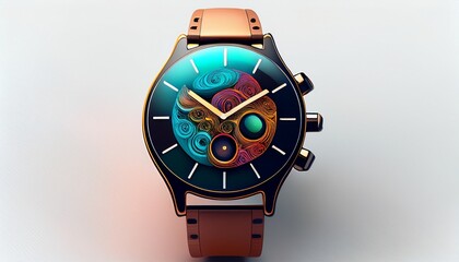 smart watch on white background generative ai