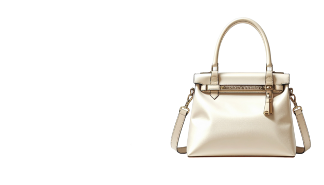  Luxury Leather Purse Set in Mint Green with Metallic Details, isolated on transparent background