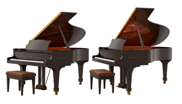  Luxury Concert Piano Set, isolated on transparent background