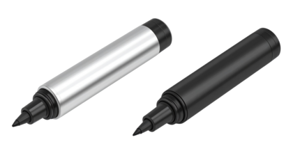 Modern 3D Location Marker Set in Silver, isolated on transparent background