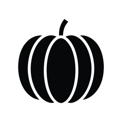 Black silhouette of a pumpkin isolated on white background