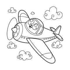 Kawaii Baby Airplane With Big Adorable Eyes Cute Design