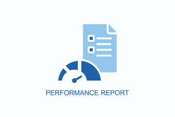 Performance Report Icon Or Logo Isolated Vector Illustration