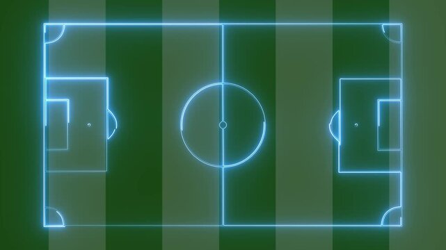 Animated soccer pitch Association Football grass field with drawn line markings [4K]