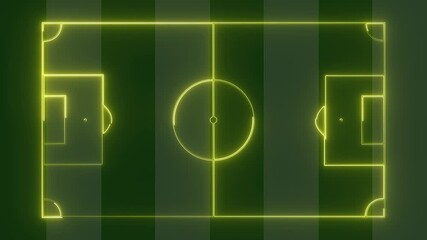 Animated soccer pitch Association Football grass field with drawn line markings [4K]