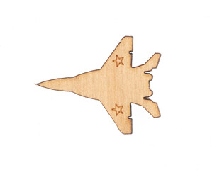 Naklejka premium Wooden Soviet military symbols isolated on white background