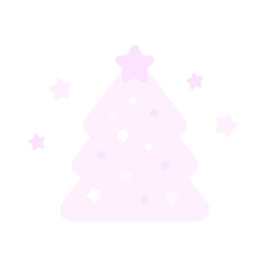 シンプルなピンクのクリスマスツリーアイコン⭐︎PNG