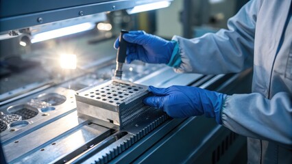 Lab Technician Processing Samples in PCR Machine