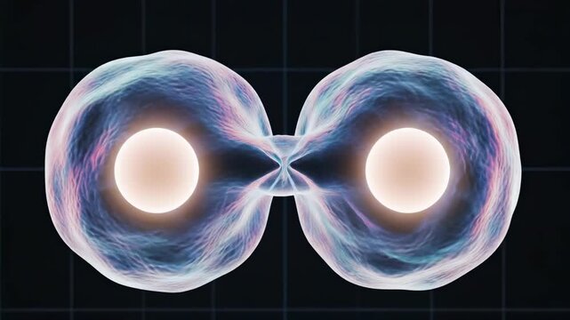 Abstract Visualization of Division Process with Colorful Waves and Circular Shaping