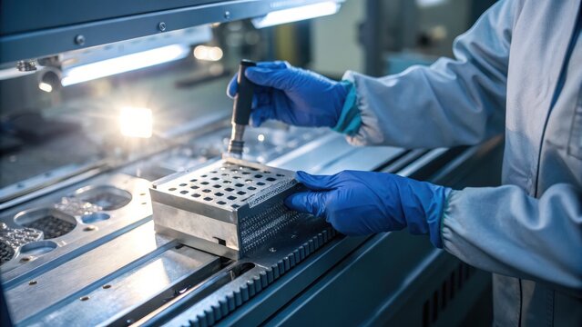 Lab Technician Processing Samples in PCR Machine