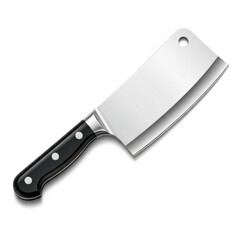 3d cleaver knife isolated on transparent background