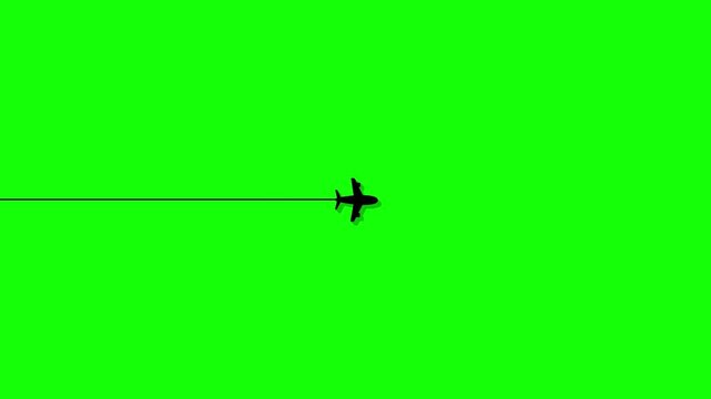  Animation with plane flying. Plane path nimation. Motion graphic design.with croma key