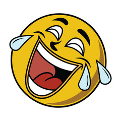 Laughing Smiley Face Sticker With Wide Open Mouth Expression