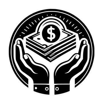 Financial Stewardship: A symbol of secure financial management, with two hands carefully cradling a stack of currency, highlighting concepts of stability and economic responsibility.