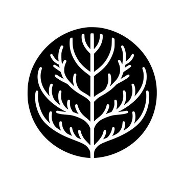 Geometric Nature: Abstract line art portrays a stylized tree emblem within a circle, symbolizing growth, balance, and the essence of nature. 