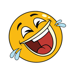 Laughing Smiley Face Sticker With Wide Open Mouth Expression