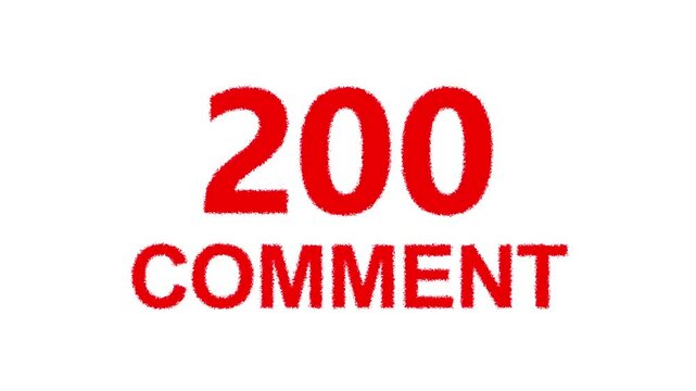 Animated Counter Quickly Increasing Comments from 0 to 400 comment with red ink drops on a white background