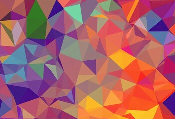 Interlocking, multicolored polygons forming a dynamic, abstract design,  angles,  optical