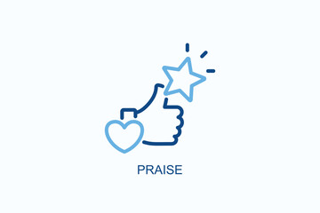 Praise Icon Or Logo Isolated Vector Illustration