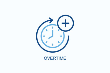 Overtime Icon Or Logo Isolated Vector Illustration