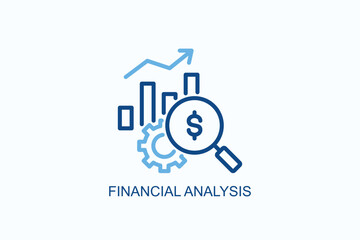 Financial Analysis Icon Or Logo Isolated Vector Illustration