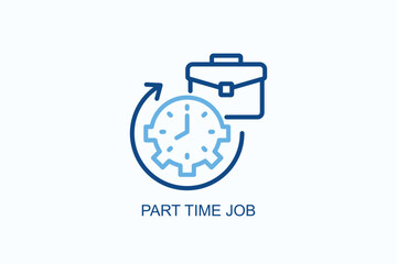 Part Time Job Icon Or Logo Isolated Vector Illustration