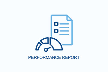 Performance Report Icon Or Logo Isolated Vector Illustration