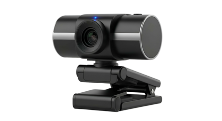 Modern digital imaging device features adjustable mount against a solid black background