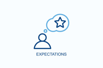 Expectations Icon Or Logo Isolated Vector Illustration