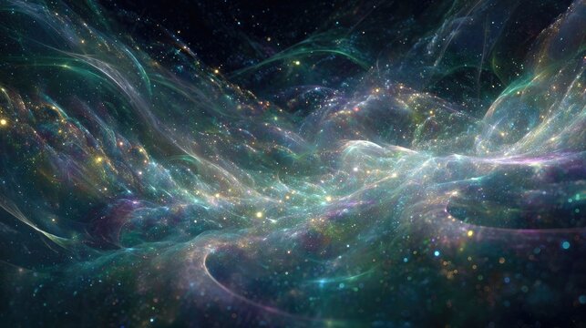 Abstract Cosmic Nebula Displaying Vibrant Colors And Textures