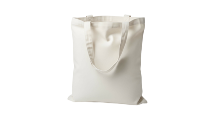 Plain off white fabric tote bag mockup displayed against a solid dark background