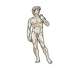 David Statue Vector Illustration