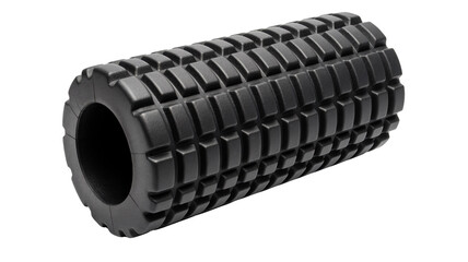 Black Textured Foam Roller for Muscle Massage and Physical Therapy
