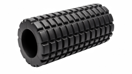 Black Textured Foam Roller for Muscle Massage and Physical Therapy