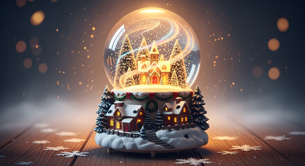 Christmas Snow Globe with Village Scene ae250a541aad607b39447f4d283e6bdedr