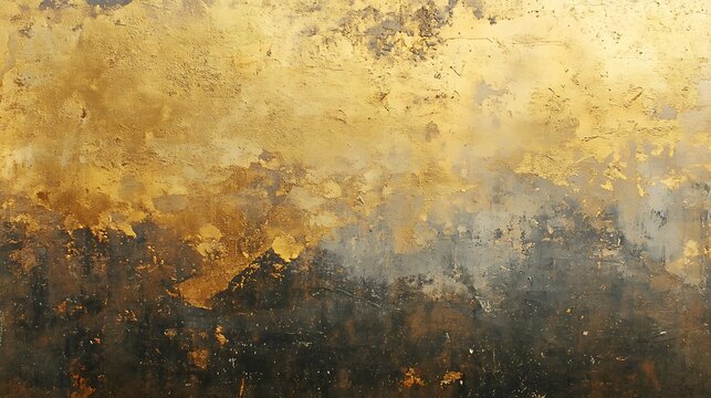 Grunge gold texture background with dark brown spots and scratches