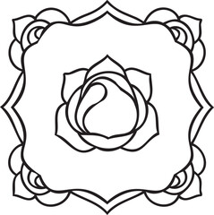 monoline rose border frame for invitations decorative botanical frame