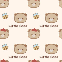 Cute brown bear Pattern Design