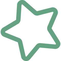 Green Outline Star Shape Isolated On White Background Simple Graphic Design Element For Celebration And Decoration