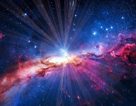 stunning space nebula glows with cosmic light against a star filled sky creating a celestial vista - Powered by Adobe