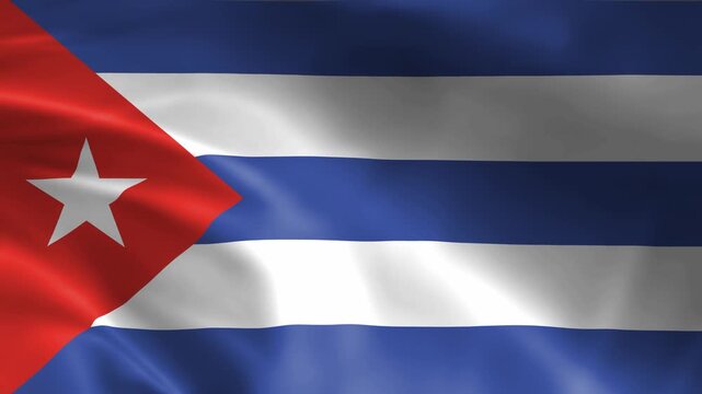 seamless cuba flag animation, national day or politics or sport event - 3D rendering - slow motion