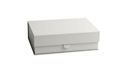 Naklejka premium Plain white rectangular box with a lift-off lid is isolated on a black background