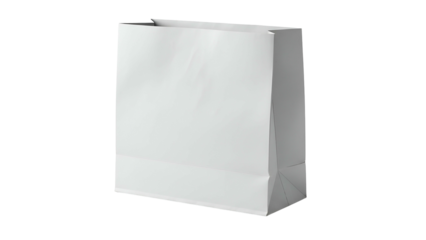 Plain white paper shopping container isolated against a dark background