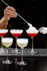 Aesthetically pleasing cocktail preparation at the bar