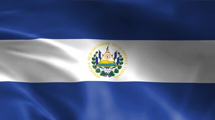 seamless el salvador flag animation, national day or politics or sport event - 3D rendering - slow motion