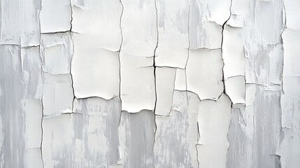 Old white painted wooden planks with peeling paint for a rustic look