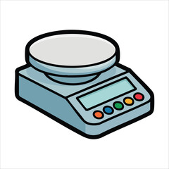 electronic weighing scale with digital readout display vector art isolated on white background